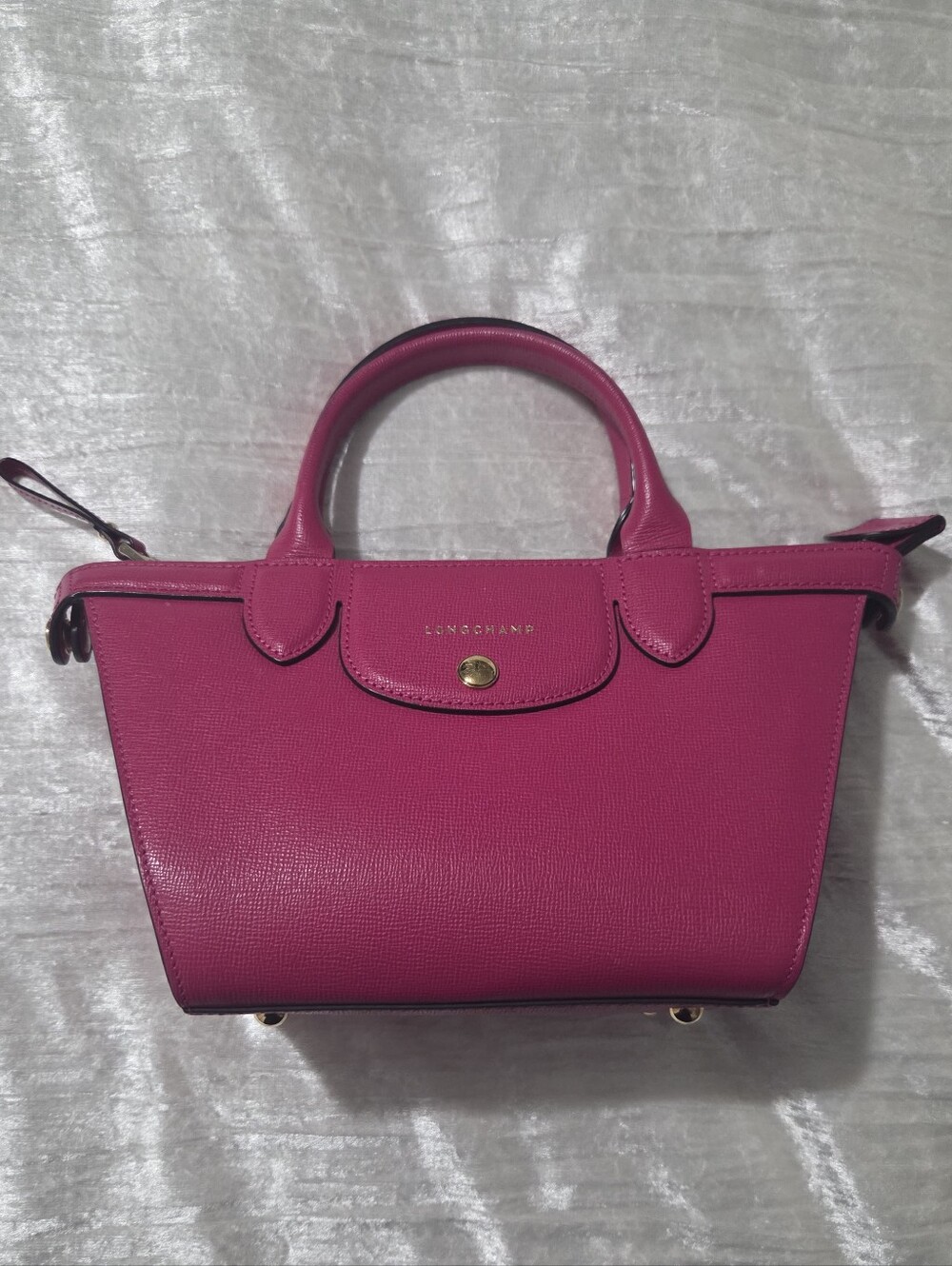 Longchamp Le Pliage Fuchsia Pink Small Top-Handle Satchel